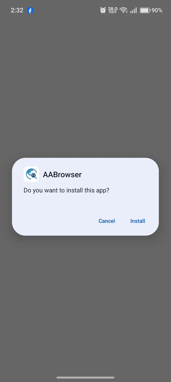 AABrowser APK interface